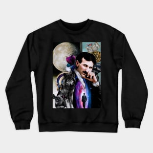 Nikola Tesla Universe 369 Code Science Wolf Crewneck Sweatshirt